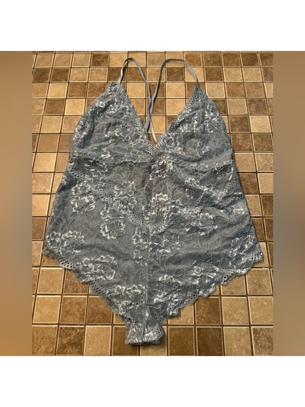 Experience Comfort and Style with AvidLove's Lace Teddy in Gray, Size XXL